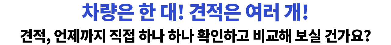 차량은 한 대! 견적은 여러 개! 견적, 언제까지 직접 하나 하나 확인하고 비교해 보실 건가요? 